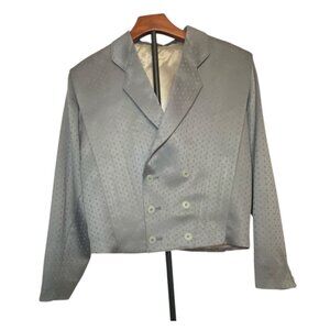 Vintage Cotler Gray Short Double Breasted Blazer Jacket Party Celebration
